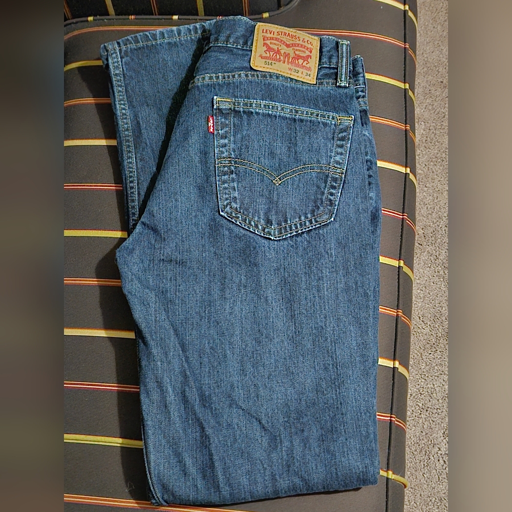 Levi's Men's Blue Jeans Levi 514 Size 32 Dark Denim